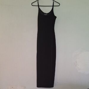 Onyx Nite Black Slip Maxi Dress with Thin Straps